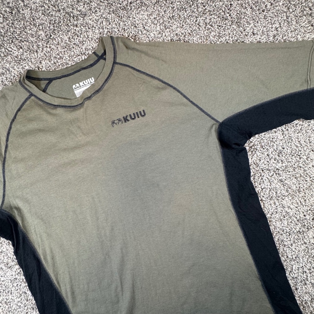 KUIU ULTRA Merino 125 Mens XXL Olive Green Black Short Sleeve Hunting Base Layer